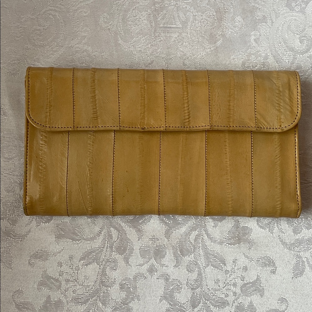 Vintage Royal Hock yellow eel skin leather wallet - Picture 1 of 6